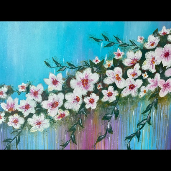 Flowers acrylic painting/home decor - Picture 5 of 5